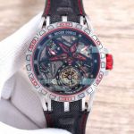 Replica Roger Dubuis Excalibur Spider SS Black Skeleton Tourbillon 46MM Watch
